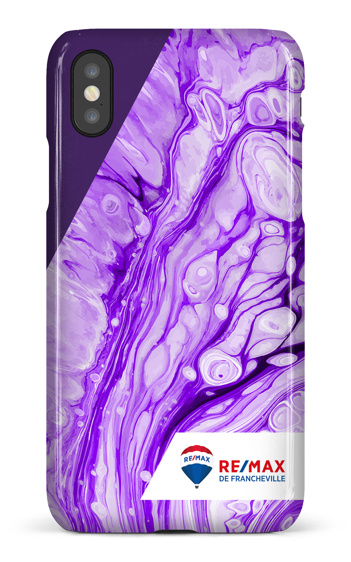 Peinture marbrée claire violette de Francheville - iPhone X/Xs