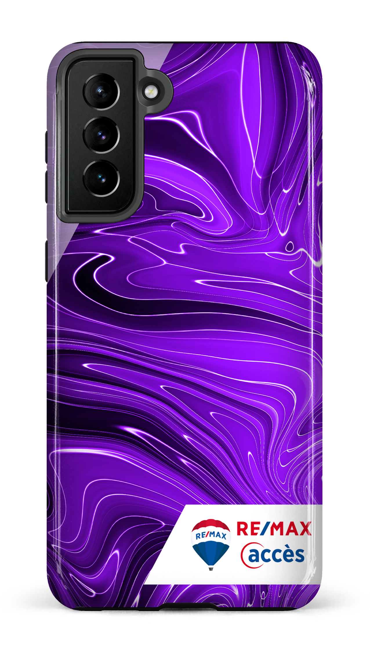 Peinture marbrée sombre violette - Galaxy S21 Plus