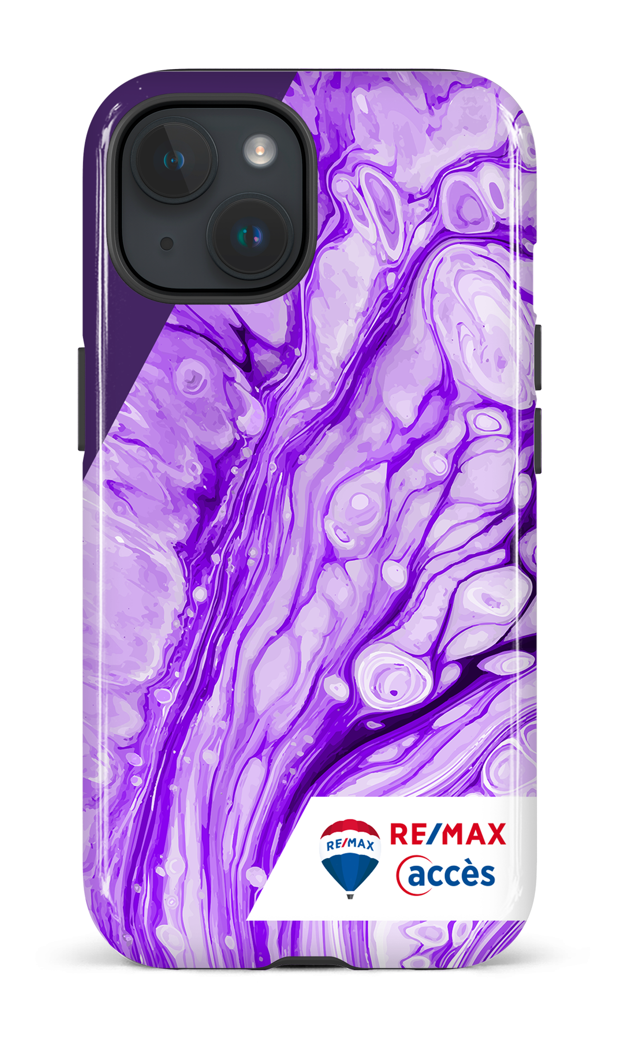 Peinture marbrée claire violette - iPhone 15