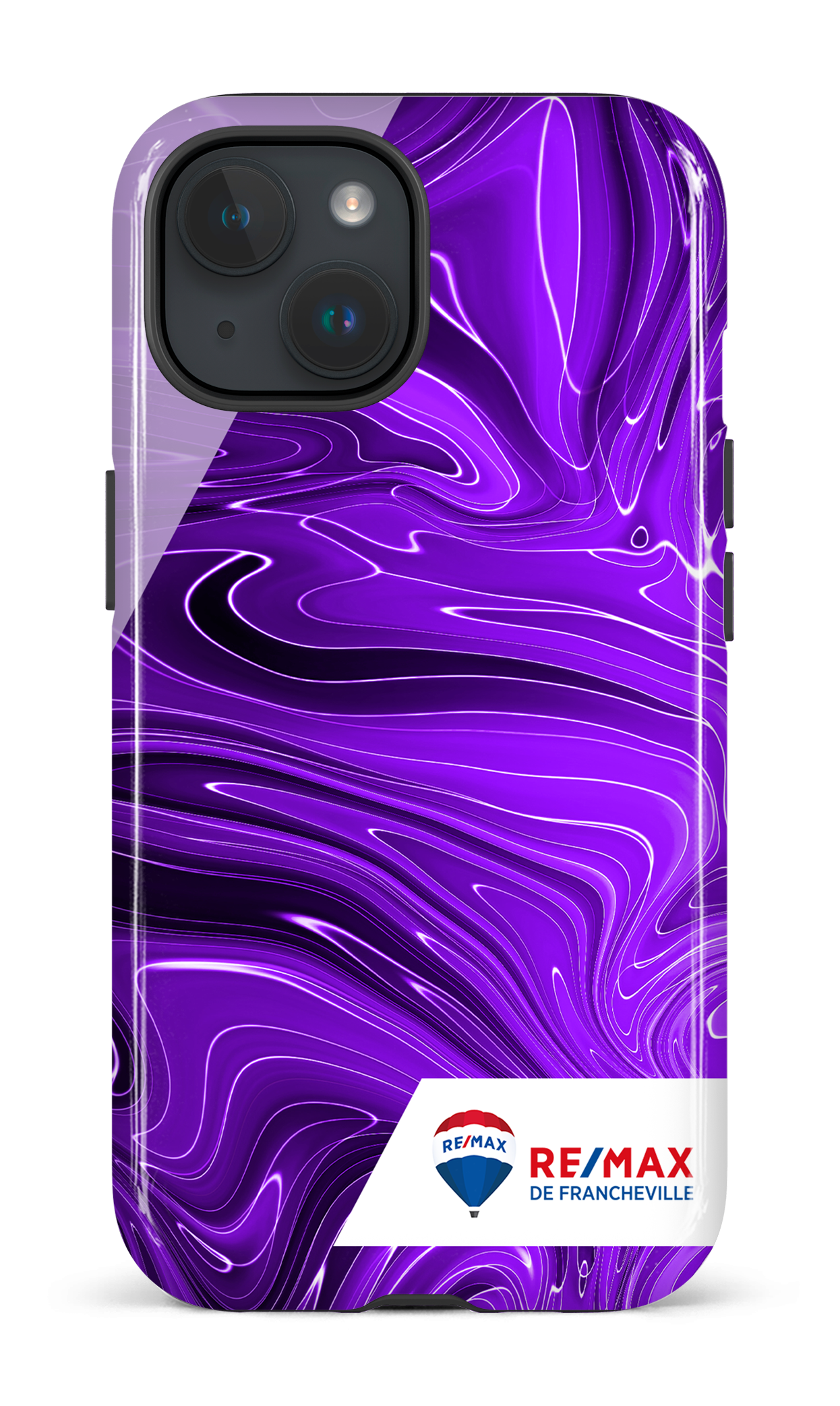 Peinture marbrée sombre violette de Francheville - iPhone 15