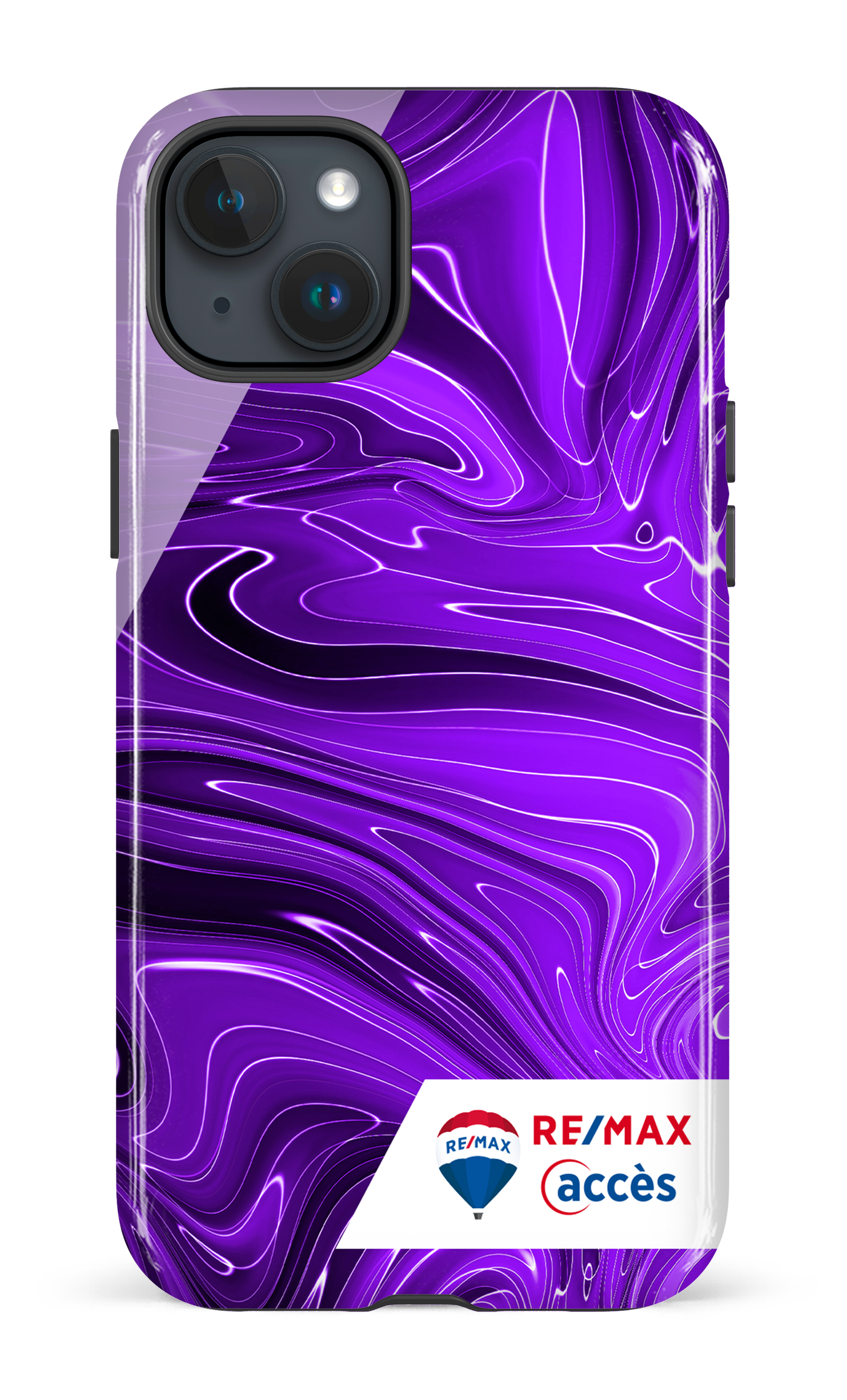 Peinture marbrée sombre violette - iPhone 15 Plus