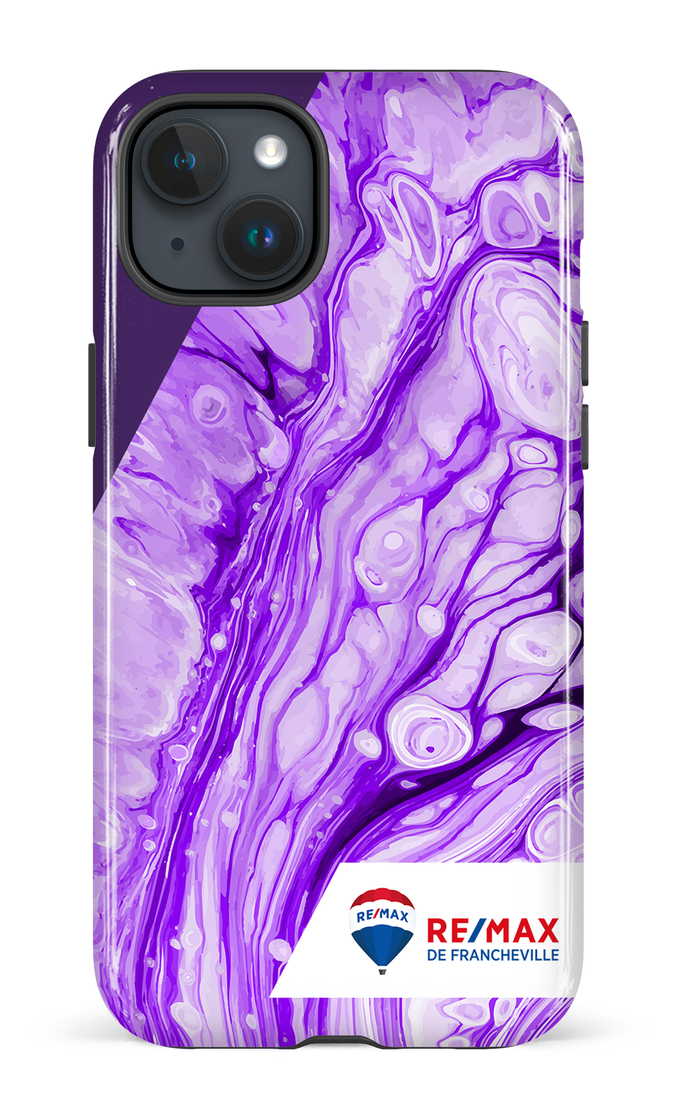 Peinture marbrée claire violette de Francheville - iPhone 15 Plus