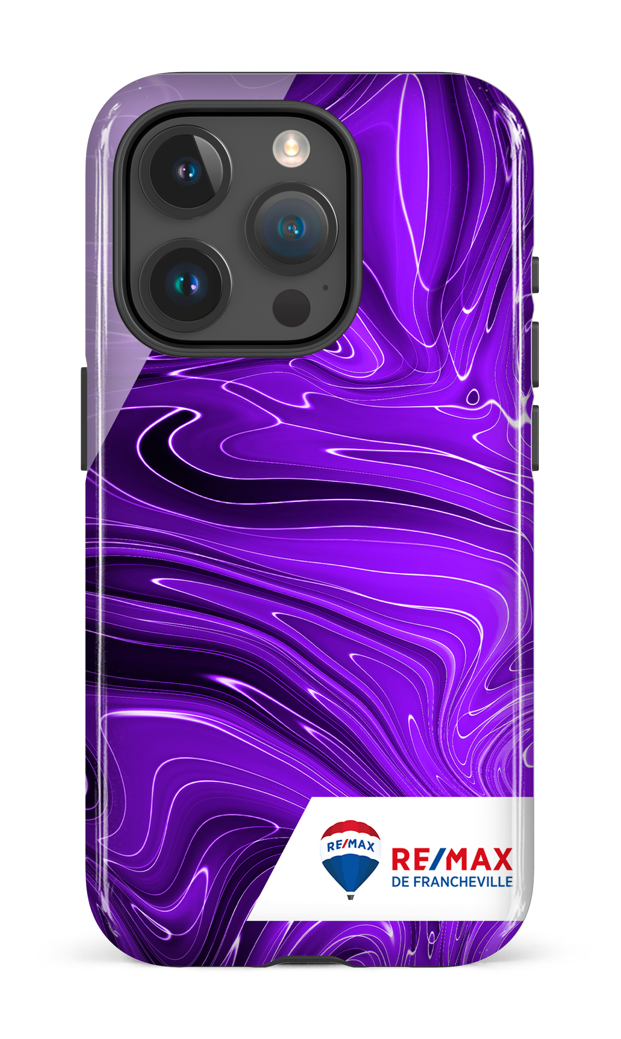 Peinture marbrée sombre violette de Francheville - iPhone 15 Pro