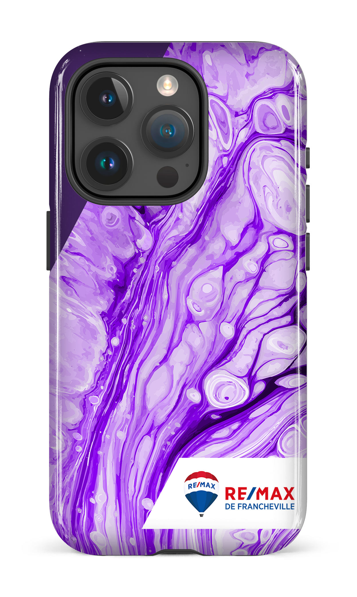 Peinture marbrée claire violette de Francheville - iPhone 15 Pro