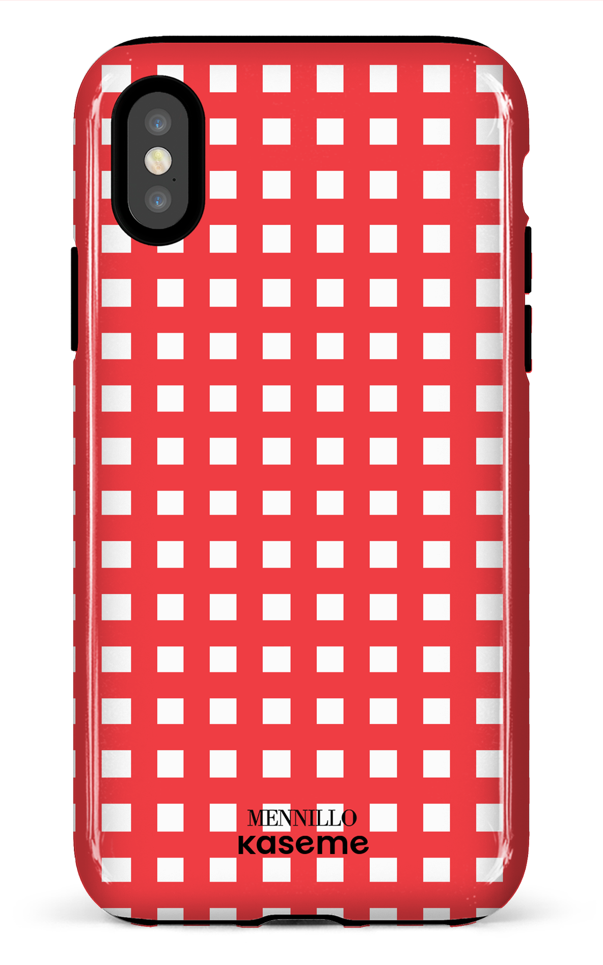 iPhone X/XS Tough Chekered Red -