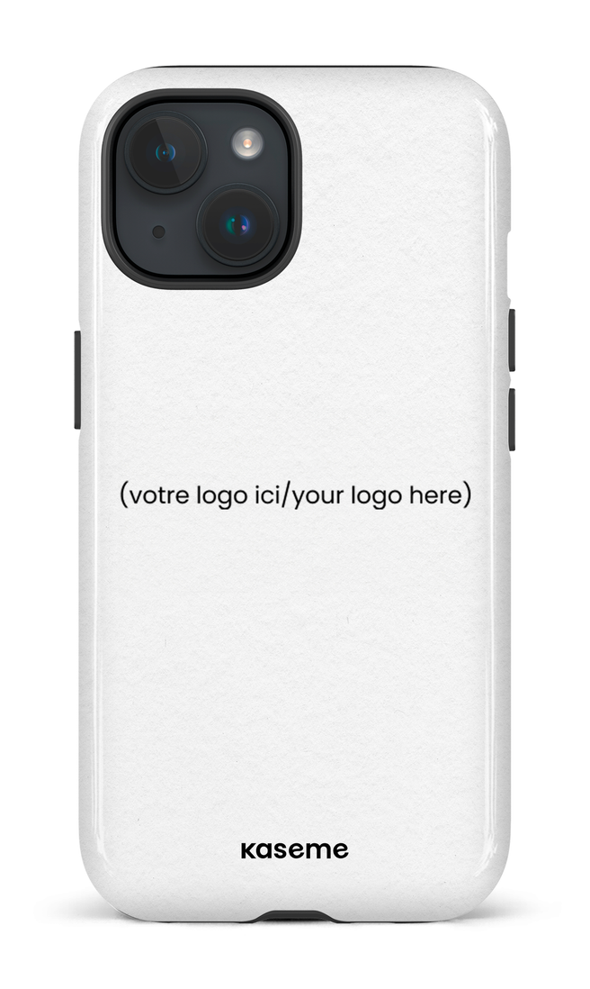 iPhone 15 Tough (Gloss) Votre logo ici / Your logo here white -