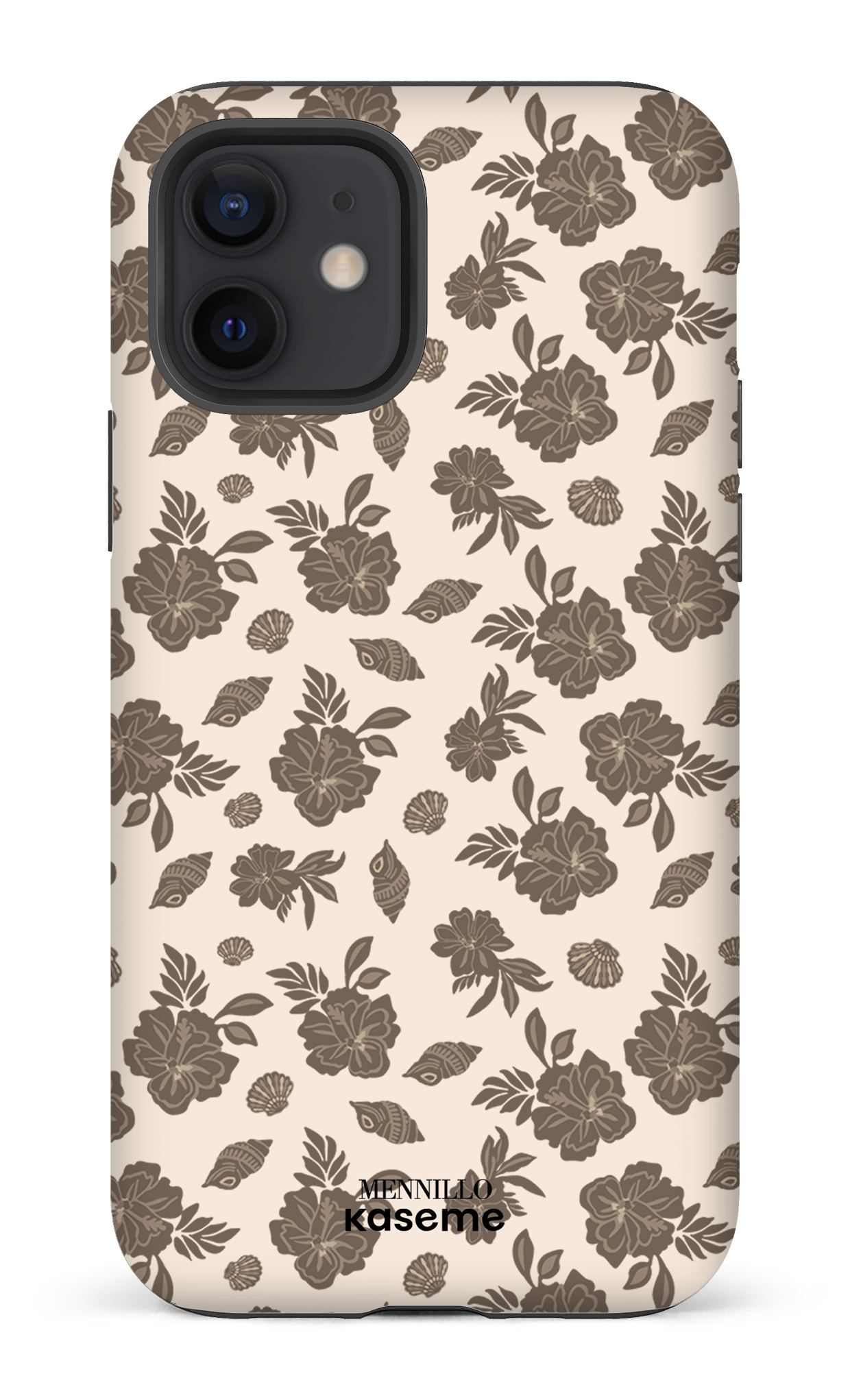 iPhone 12 Tough Matte Floral Brown -