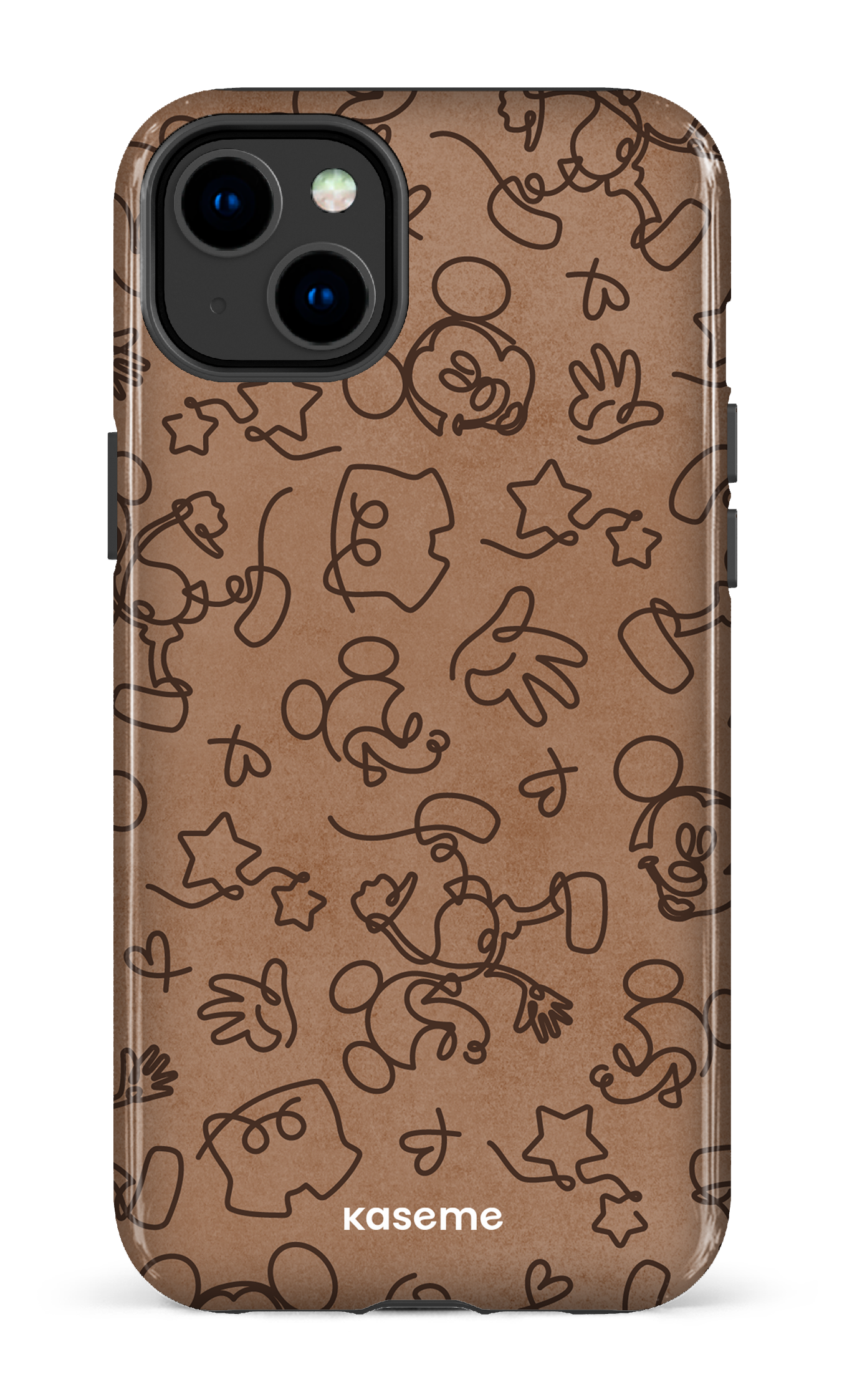 iPhone 14 Plus Tough Gloss Doodle Mocha -