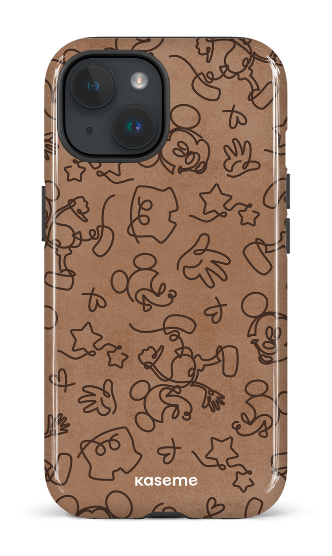 iPhone 15 Tough (Gloss) Doodle Mocha -