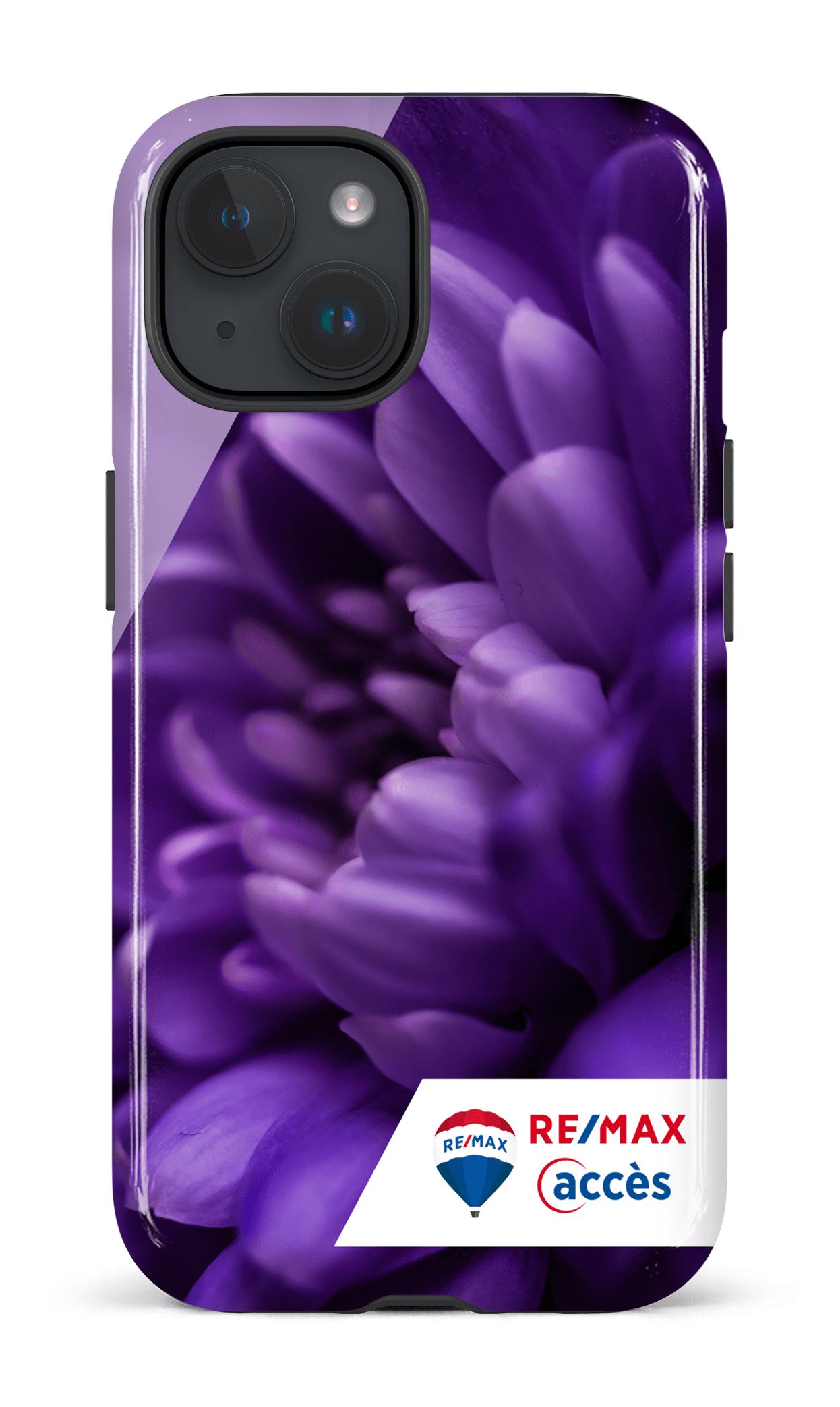 iPhone 15 Tough (Gloss) Fleur gros plan -