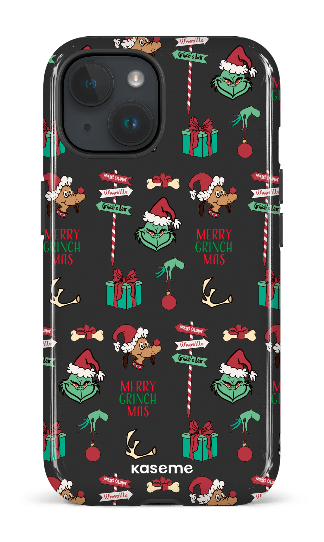 iPhone 15 Tough (Gloss) Grinchmas black -