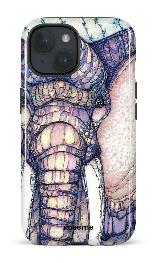 iPhone 15 Tough (Gloss) Mosaic Elephant -