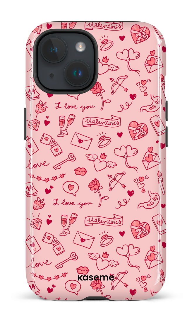 iPhone 15 Tough (Gloss) My Valentine pink -