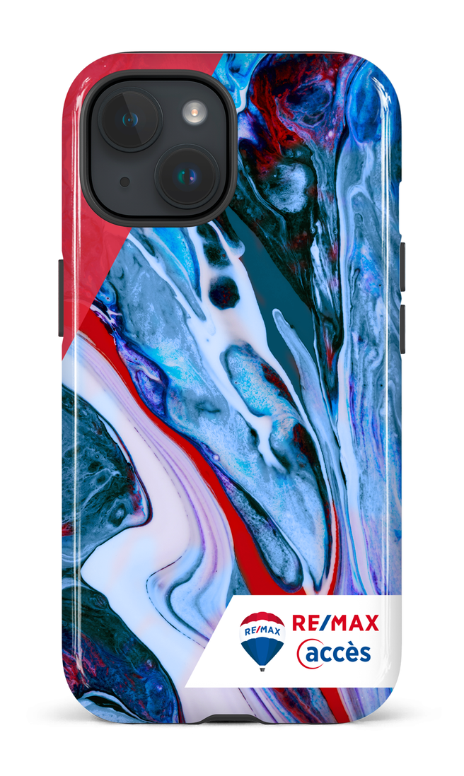 iPhone 15 Tough (Gloss) Peinture marbrée claire -