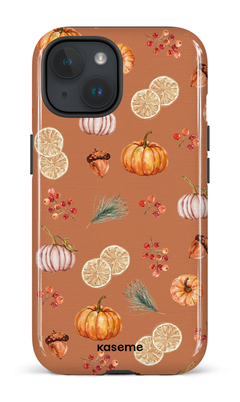 iPhone 15 Tough (Gloss) Pumpkin Garden Orange -