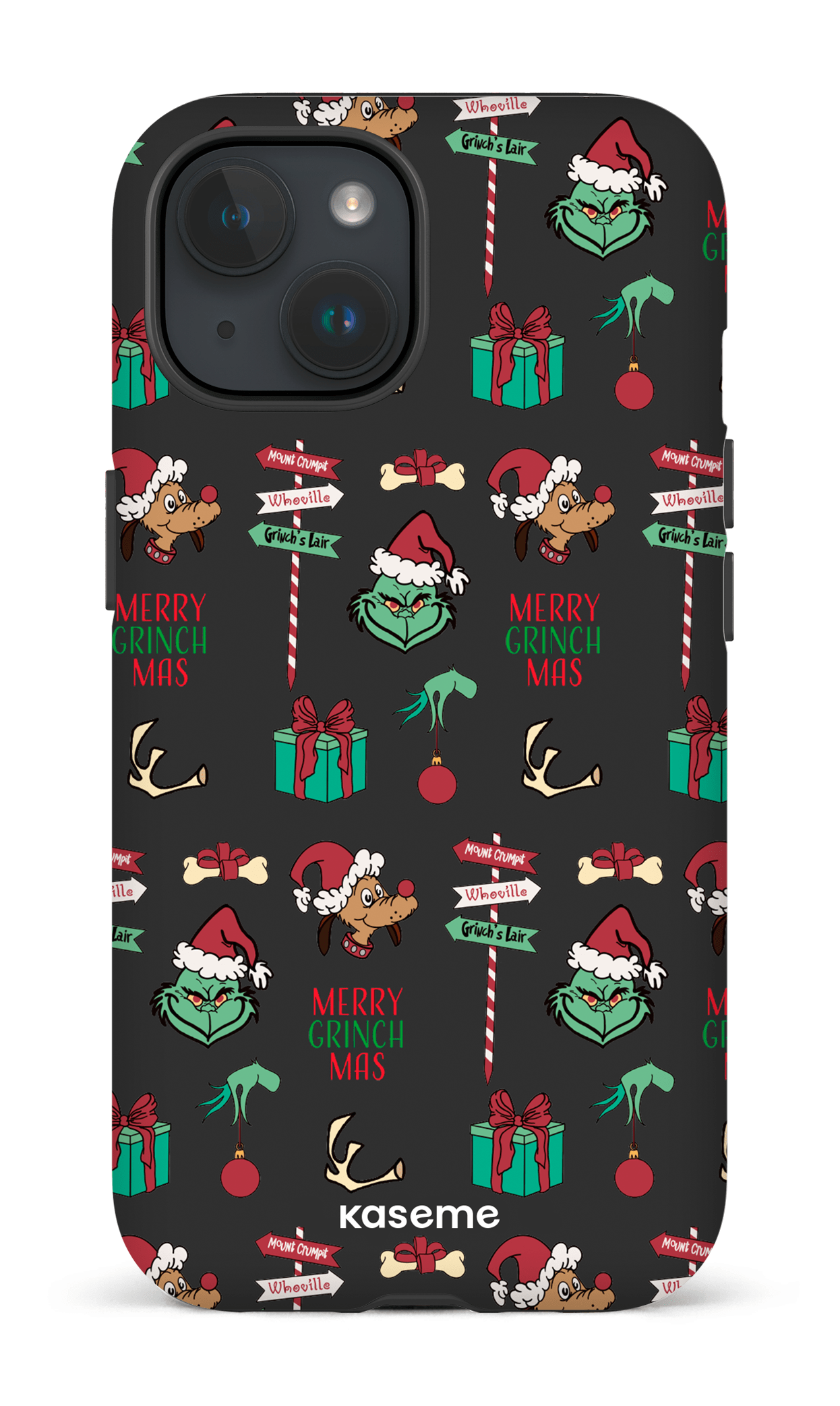 iPhone 15 Tough (Matte) Grinchmas black -