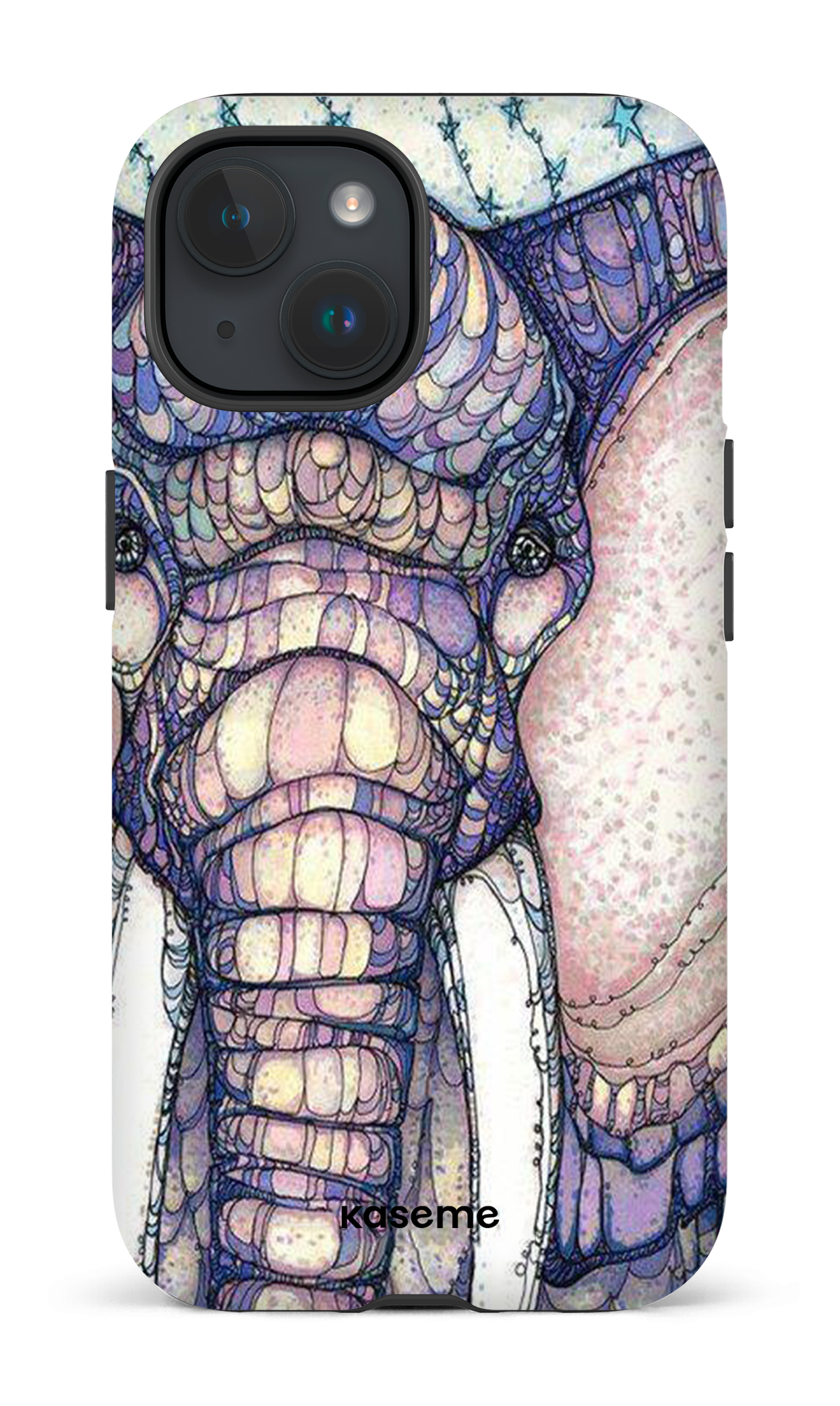 iPhone 15 Tough (Matte) Mosaic Elephant -