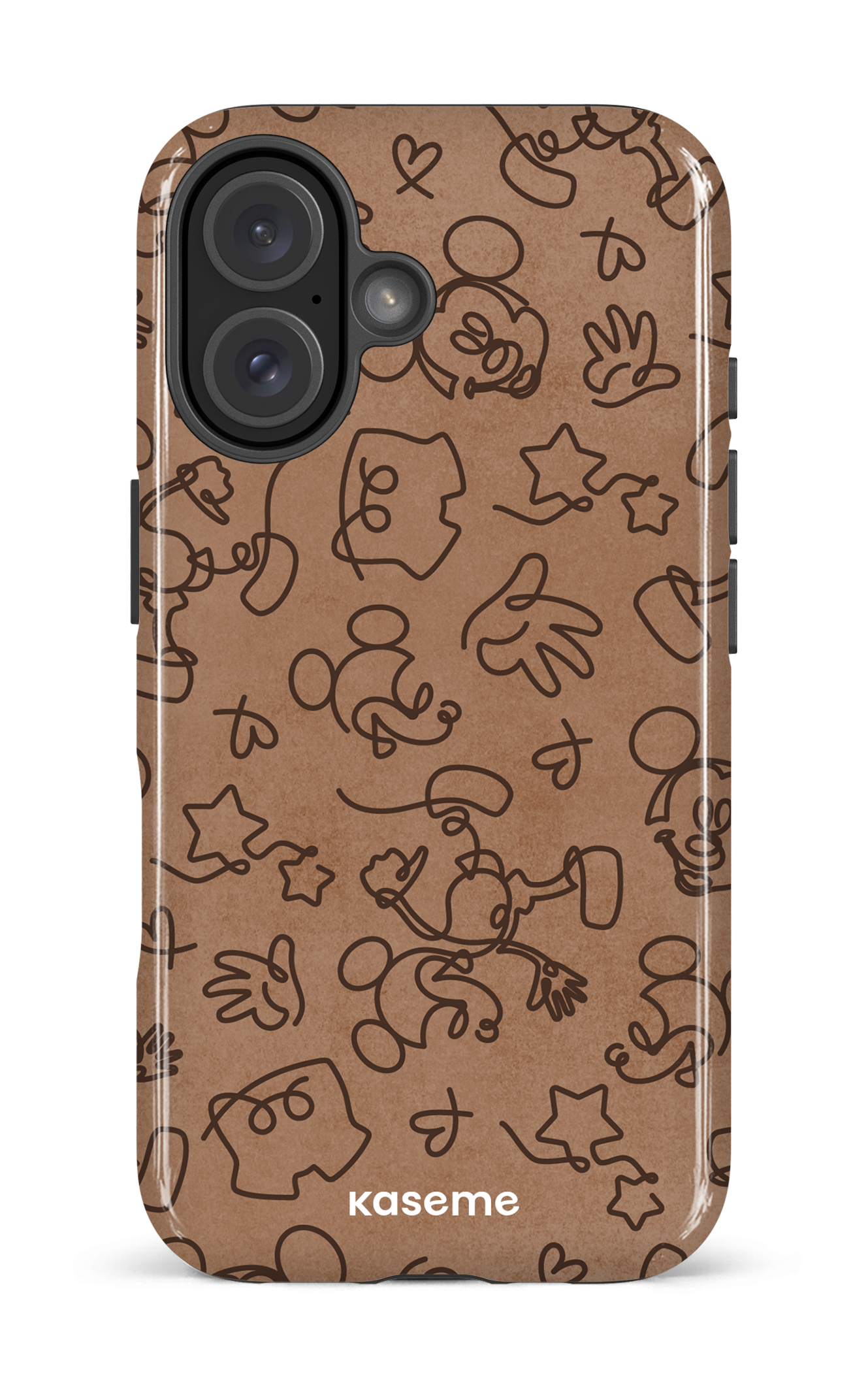 iPhone 16 Impact Case Doodle Mocha -